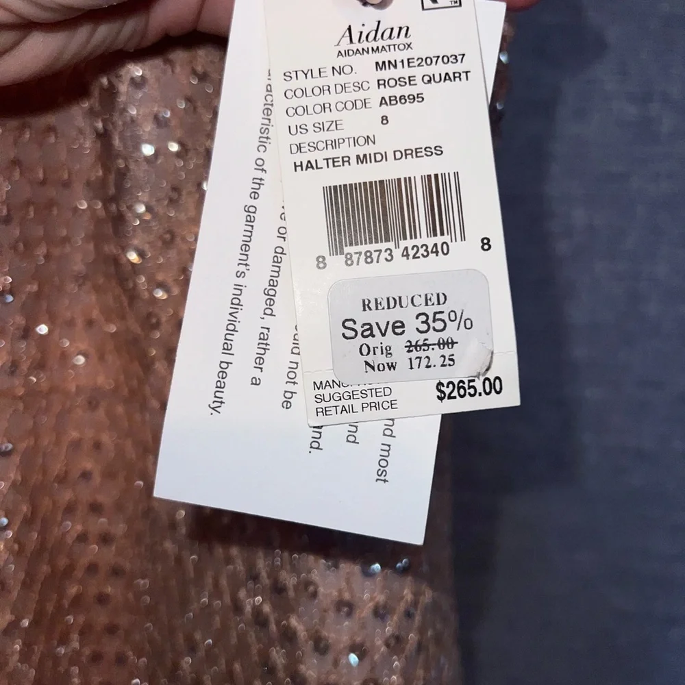 Aidan Mattox Pink Halter Midi Cocktail Dress - Picture 8 of 9